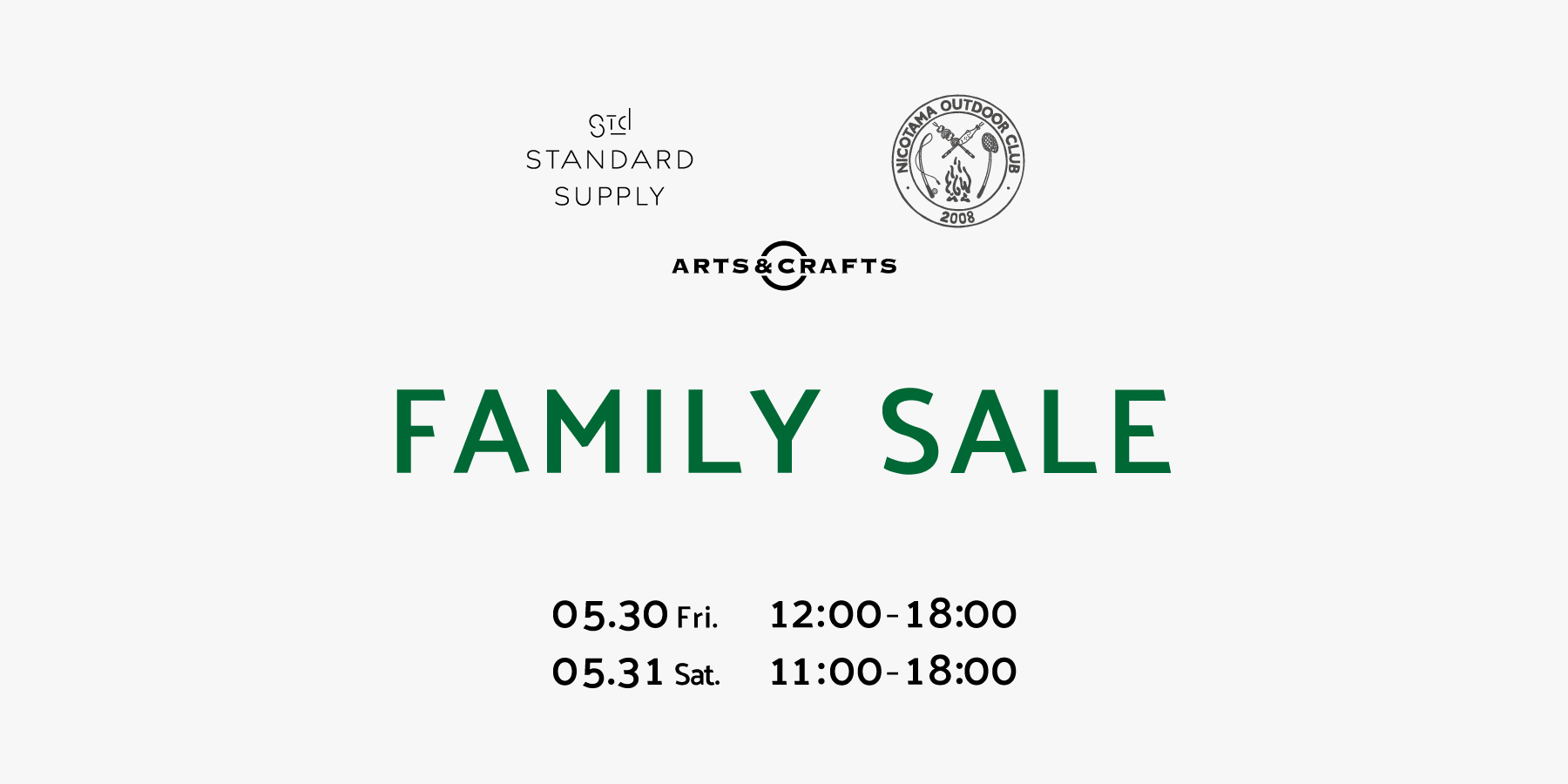 FAMILY SALE 開催のお知らせ | evergreen works online store